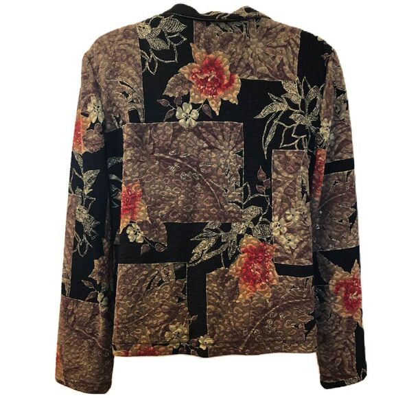 Coldwater Creek Women's Floral Button Down Collared Shirt Petite Small V-Neck - Picture 3 of 8